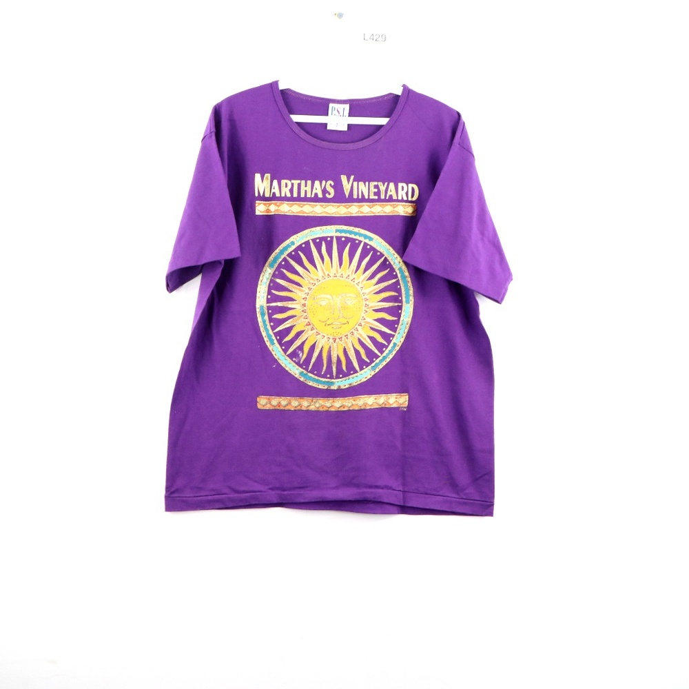 Vtg 90s Womens Marthas Vineyard Gold Foil Shirt